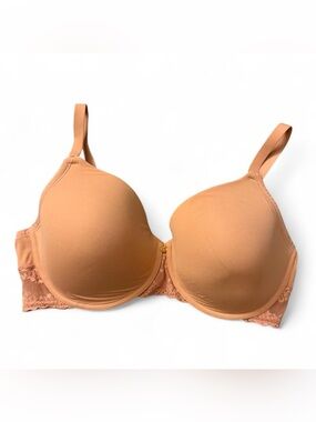 Natori Body Doubles Lace Trim Full Fit T-Shirt Bra Light Tan